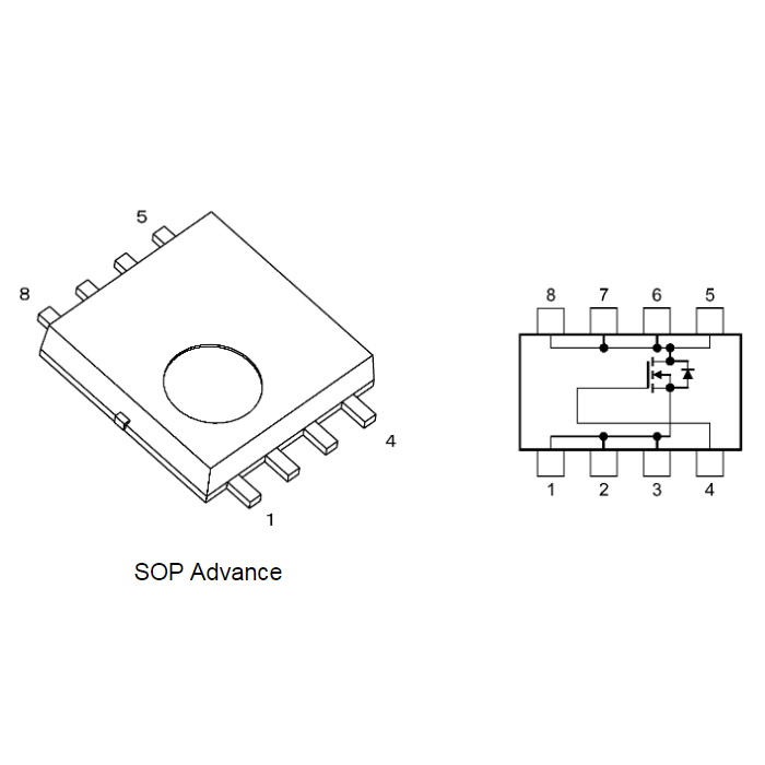 Микросхема TPCA8057-H N-CHANNEL MOSFET 30V 42A